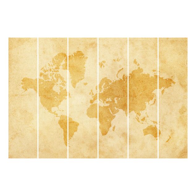 żaluzje panelowe Mapa świata w stylu vintage