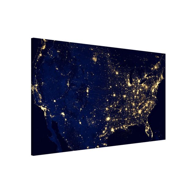 Dekoracja do kuchni NASA Fotografia USA z góry w nocy