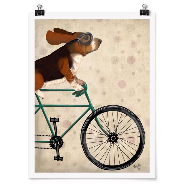Obrazy nowoczesne Wycieczka rowerowa - Basset na rowerze