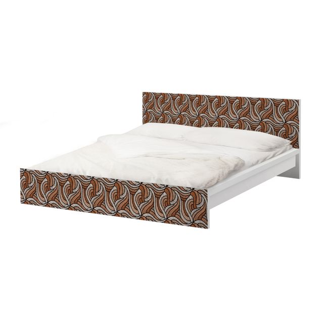 Okleina meblowa IKEA - Malm łóżko 180x200cm - Cięcie w drewnie w kolorze brązowym