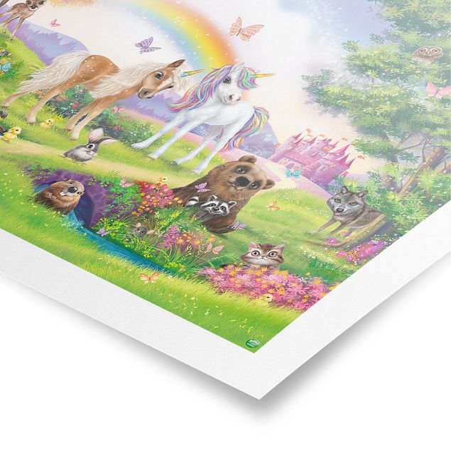 Obrazy kolorowe Magiczny las z jednorożcem