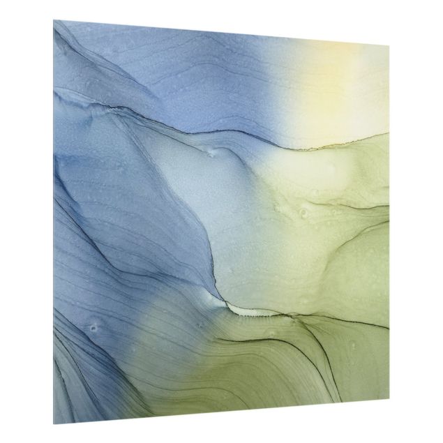 Panel kuchenny - Mottled Bluish Grey With Moss Green - Kwadrat 1:1