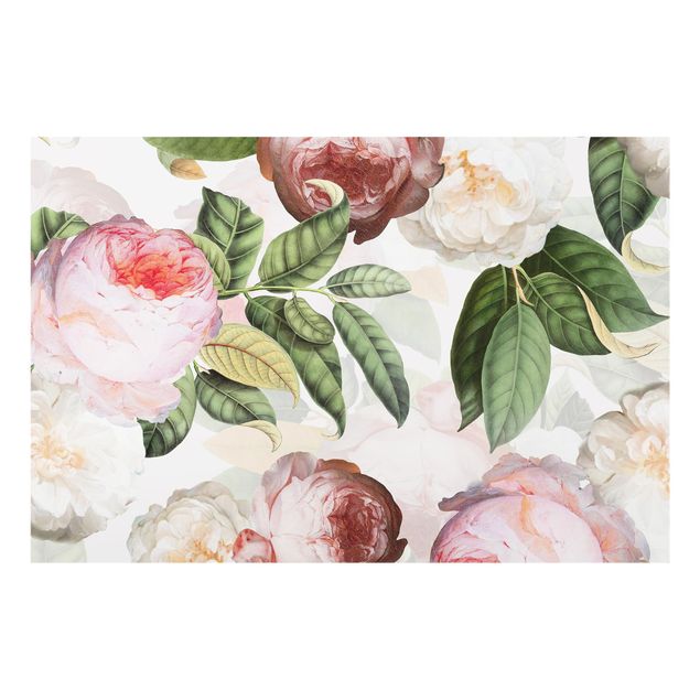 Panel kuchenny - Peonies With Leaves - Format poziomy 1:1