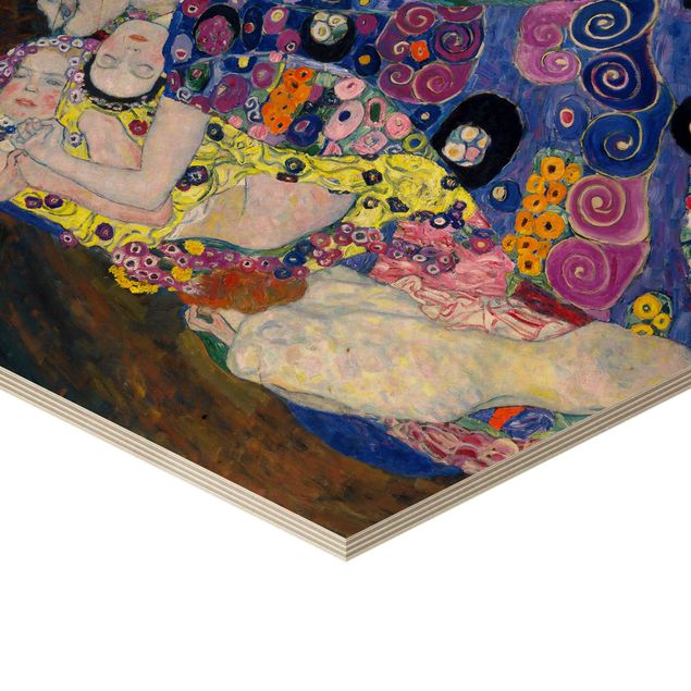 Obraz heksagonalny z drewna - Gustav Klimt - Dziewica