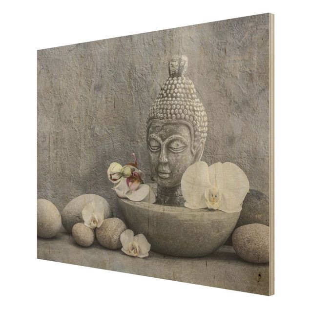 Obrazy na ścianę Budda Zen, orchidee i kamienie