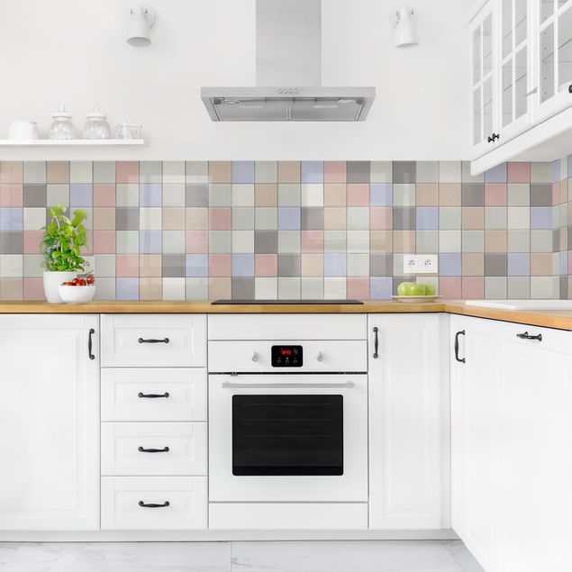 Panele szklane do kuchni Płytki mozaikowe - Shabby Coloured