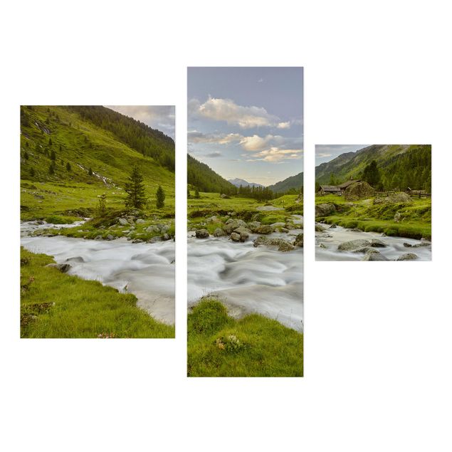 Obraz na płótnie 3-częściowy - Łąka alpejska Tyrol
