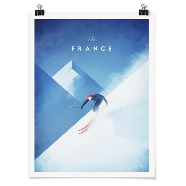Obrazy krajobraz Plakat podróżniczy - Narty we Francji