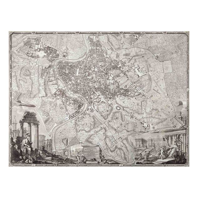 Obrazy do salonu Mapa miasta w stylu vintage Rzymu