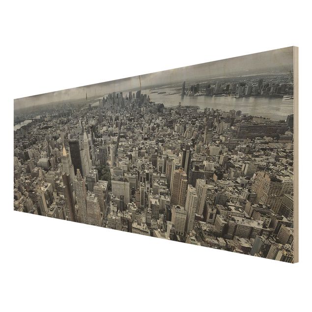 Obrazy z drewna Widok na Manhattan