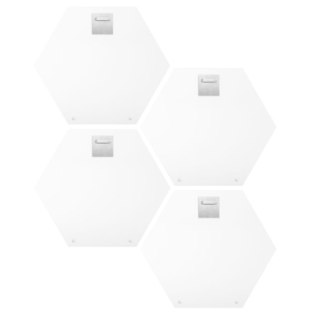 Obraz heksagonalny z Forex 4-częściowy - Litery LOVE Biały zestaw II