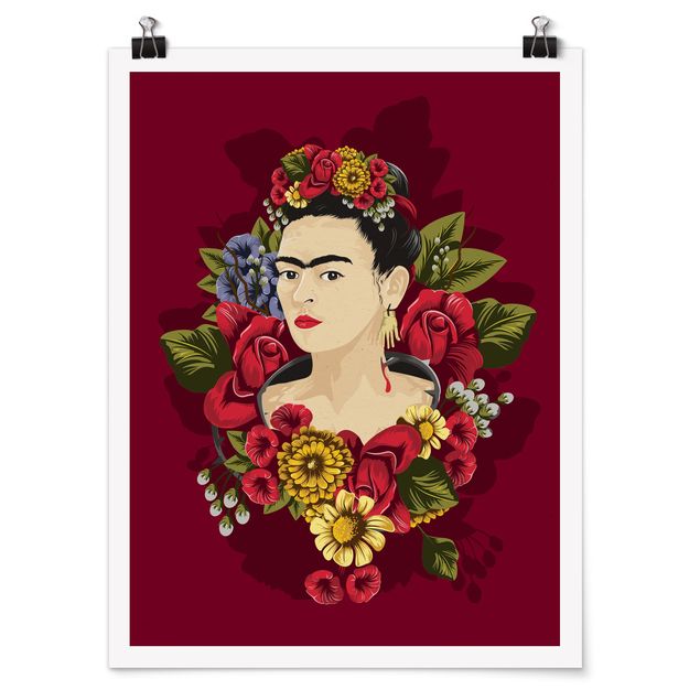 Obraz z motylem Frida Kahlo - Róże