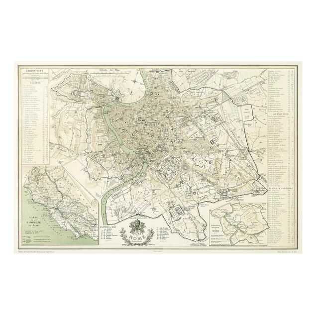 Obrazy do salonu Mapa miasta w stylu vintage Rzym antyk