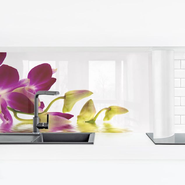 Panel ścienny do kuchni - Wody różowej orchidei