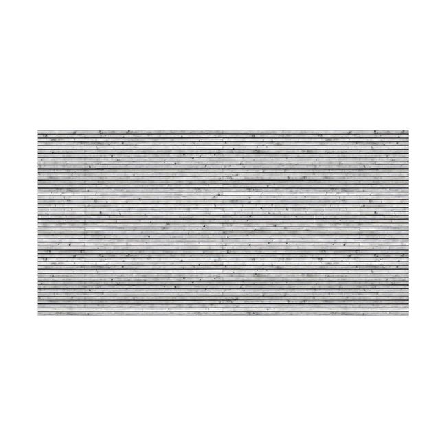 nowoczesny dywan Ściana drewniana z wąskimi listwami czarno-biały