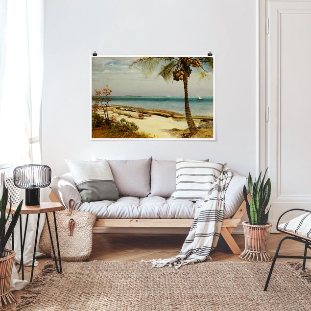 Nowoczesne obrazy Albert Bierstadt - Wybrzeże w tropikach