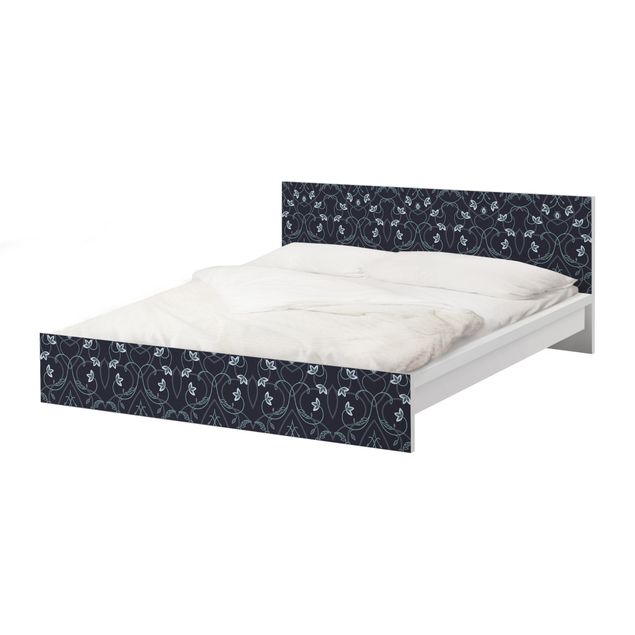 Okleina meblowa IKEA - Malm łóżko 160x200cm - Ozdoba z kwiatami Fantazja
