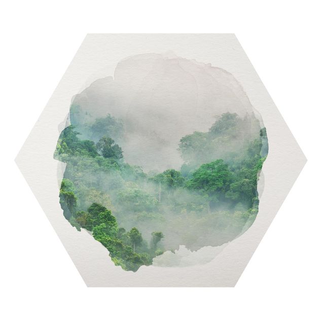 Obrazy krajobraz Akwarele - Dżungla we mgle