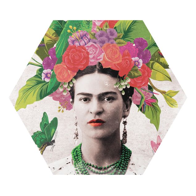Zwierzęta obrazy Frida Kahlo - Portret z kwiatami