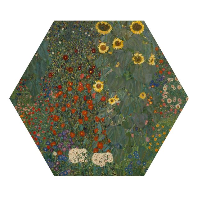 Obrazy na drewnie Gustav Klimt - Słoneczniki w ogrodzie