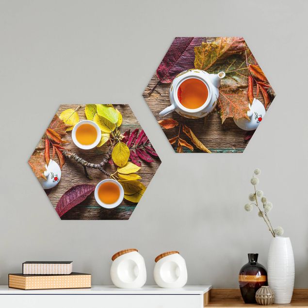 Obraz heksagonalny z Forex 2-częściowy - Herbata we wrześniu