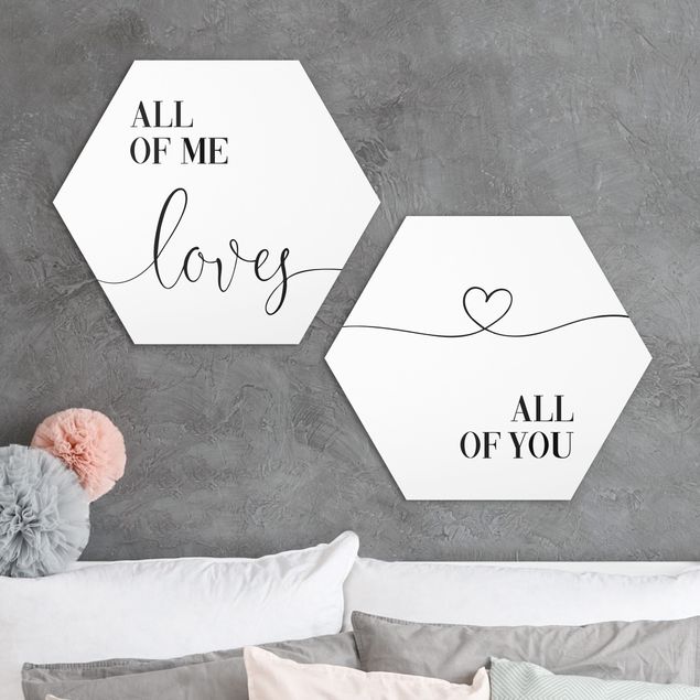 Obraz heksagonalny z Forex 2-częściowy - Cała ja kocha całą ciebie