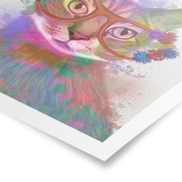 Plakat o zwierzętach Rainbow Splash Cat