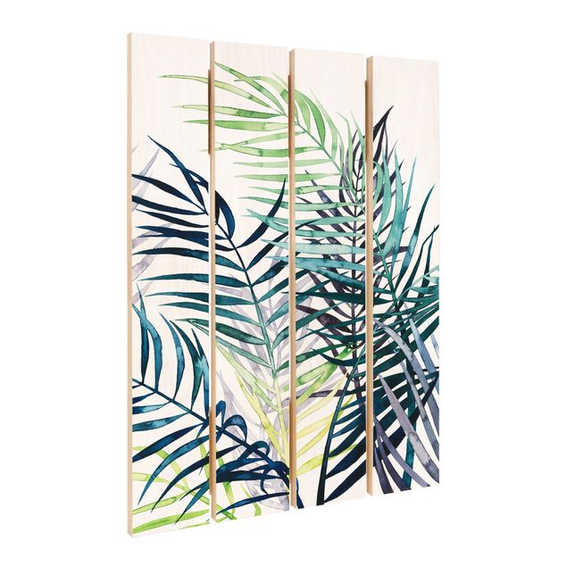 Obraz z drewna - Egzotyczne liście - drzewo palmowe