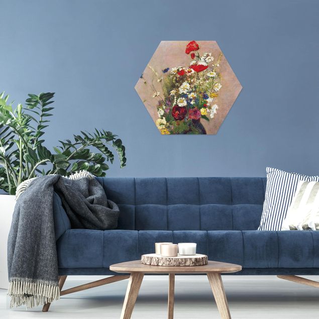 Obrazy do salonu Odilon Redon - Wazon na kwiaty z makami