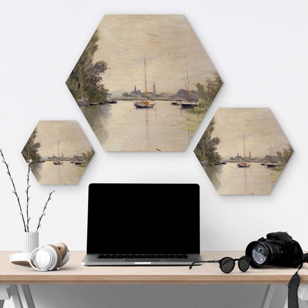 Obraz heksagonalny z drewna - Claude Monet - Argenteuil