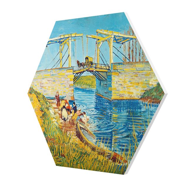 żółty obraz Vincent van Gogh - Most zwodzony w Arles