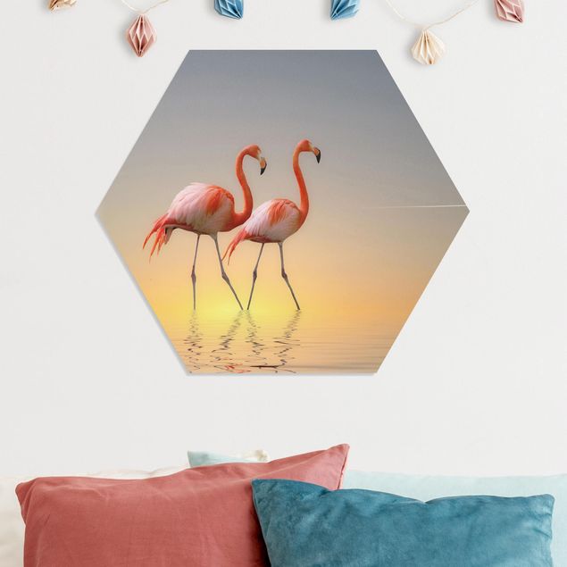 Obrazy nowoczesne Miłość flaminga