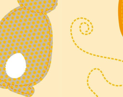 Skrzynka na listy - Wzór na żółtego królika