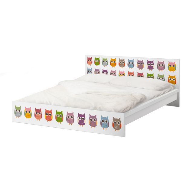 Okleina meblowa IKEA - Malm łóżko 160x200cm - Nr EK147 Parada sów Zestaw II