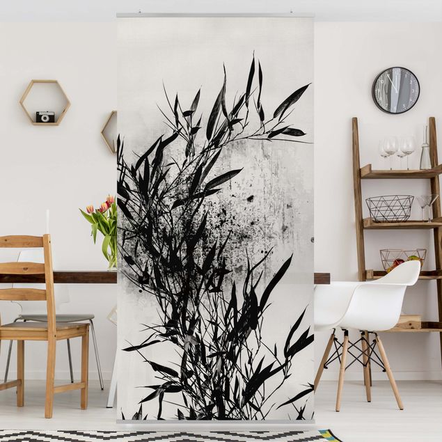 Tekstylia domowe Graficzny świat roślin - Czarny bambus
