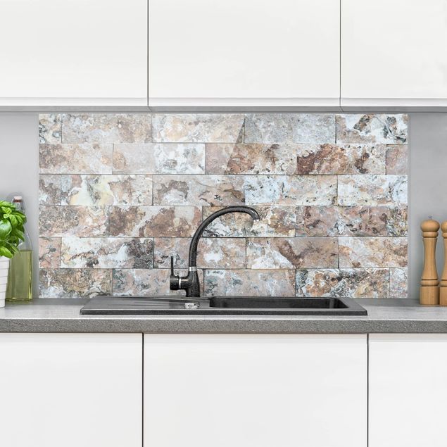 Dekoracja do kuchni Naturalna ściana z kamienia marmurowego