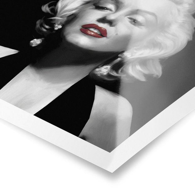 Vintage obrazy Marilyn z czerwonymi ustami