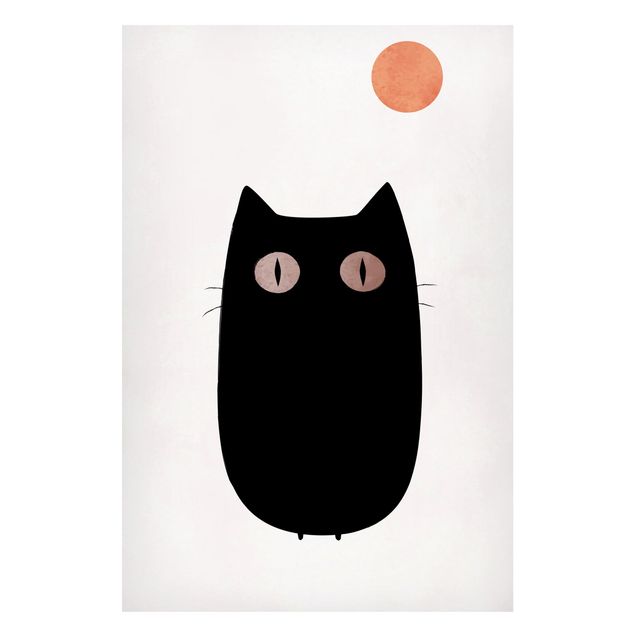 Obrazy do salonu nowoczesne Ilustracja czarnego kota