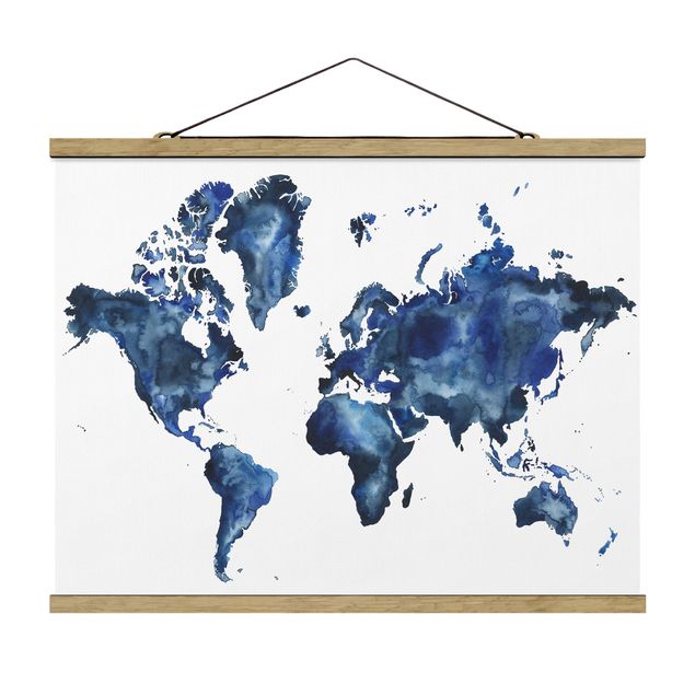Obraz z niebieskim Wodna mapa świata światło