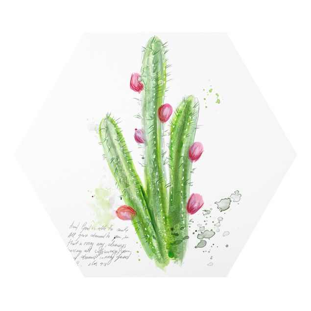 Obrazy z napisami Kaktus z wersetem biblijnym II