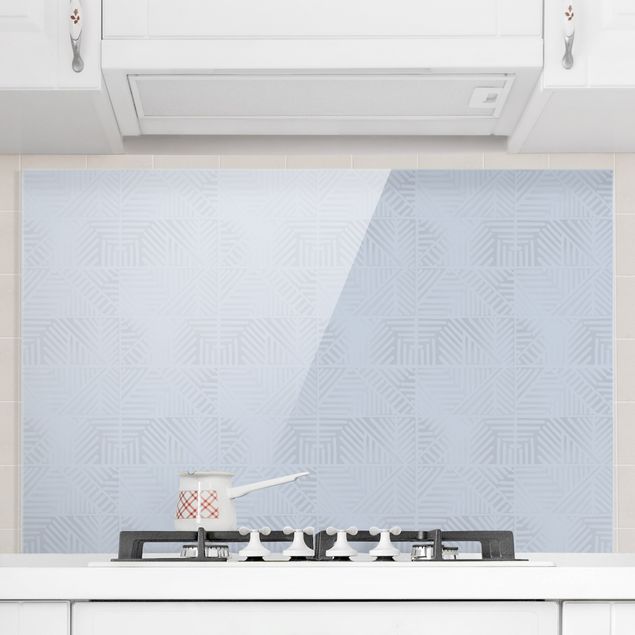 Dekoracja do kuchni Stempel z wzorem linii w kolorze niebieskim