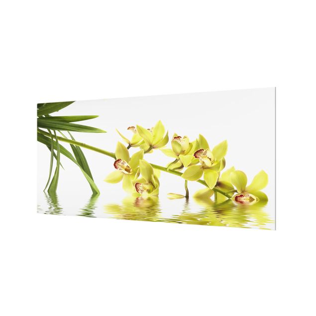 Panel szklany do kuchni - Eleganckie wody orchidei
