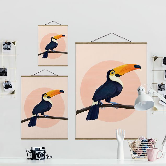 Artystyczne obrazy Ilustracja ptak tukan malarstwo pastelowe