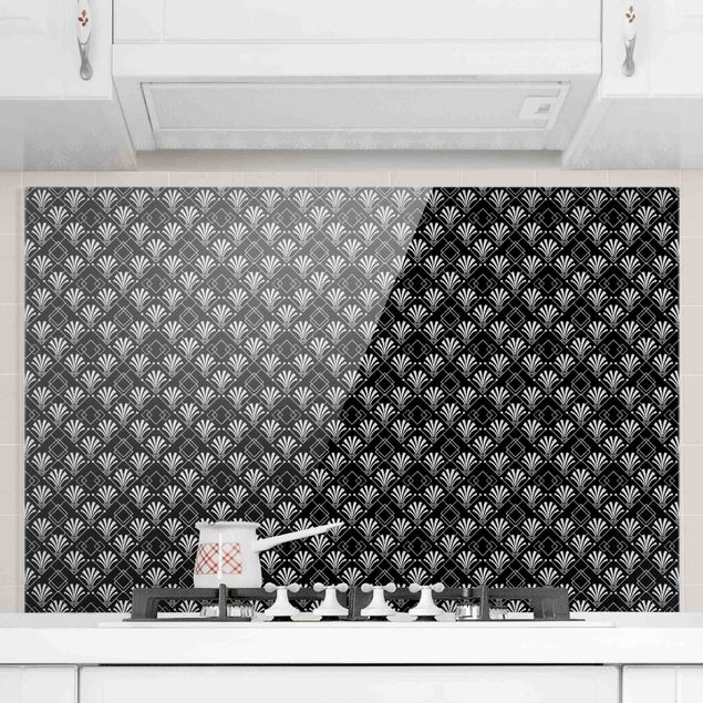 Dekoracja do kuchni Glitter Optics z wzorem Art Deco na czarnym tle