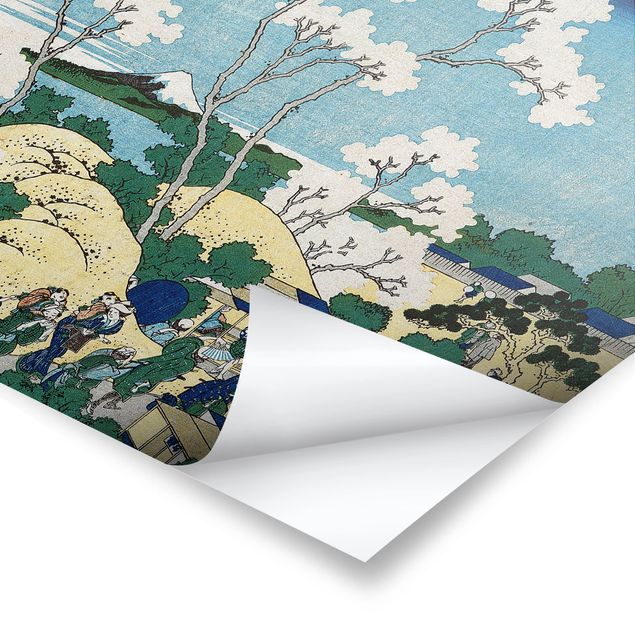 Niebieskie obrazy Katsushika Hokusai - Fudżi z Gotenyamy