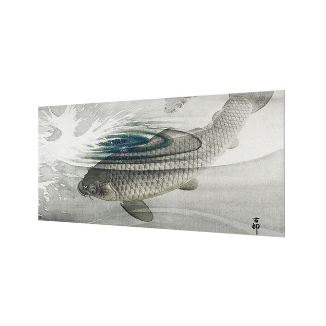 Panel szklany do kuchni - Ilustracja w stylu vintage Ryba azjatycka III