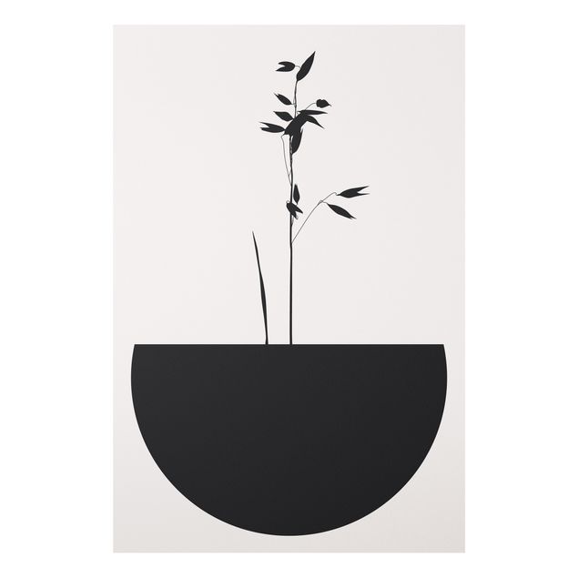 Obrazy do salonu Graficzny świat roślin - Delikatny wzrost