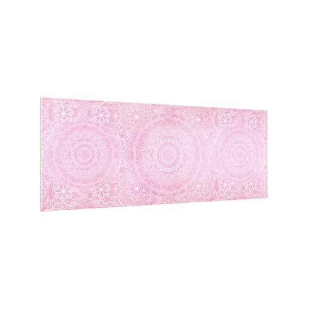 Panele szklane do kuchni Pattern Mandala Light Pink