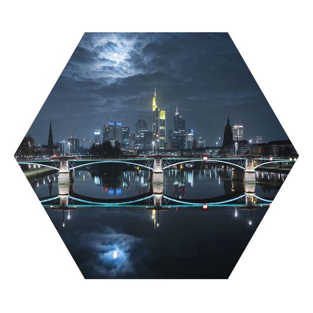 Architektura obrazy Frankfurt pod księżycem w pełni