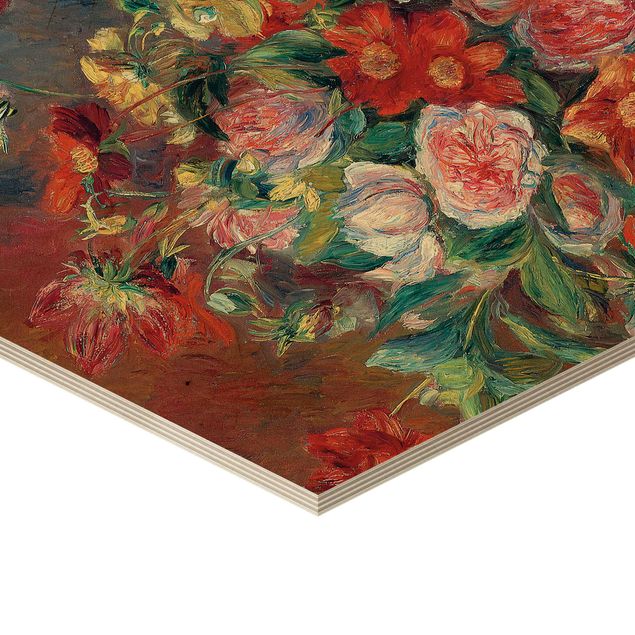 Obraz heksagonalny z drewna - Auguste Renoir - Wazon na kwiaty
